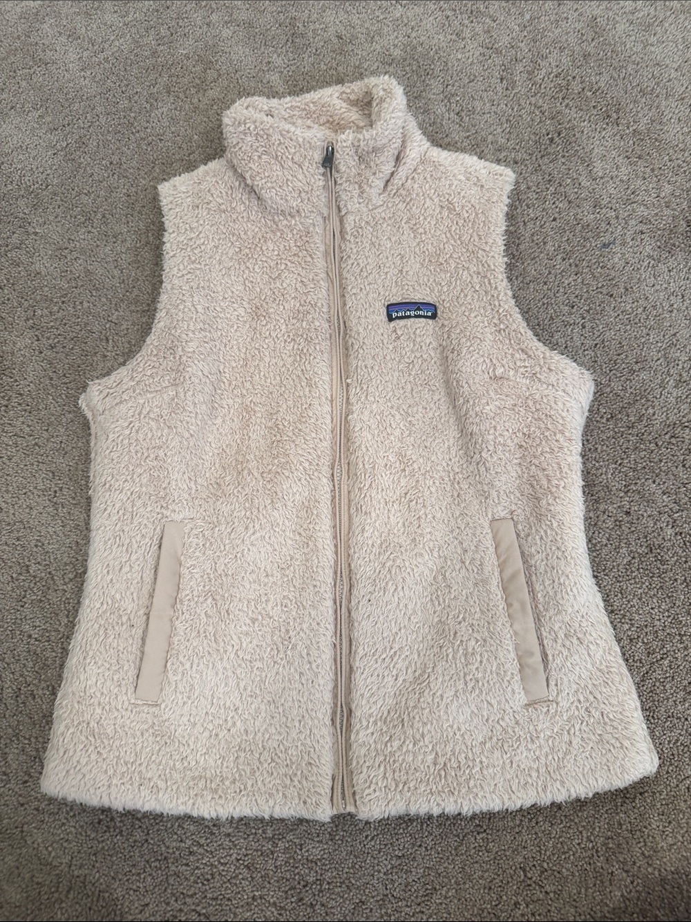Patagonia Ivory Sherpa Fleece Zip Vest